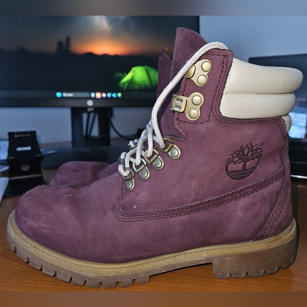 Timberland Purple Leather Boots